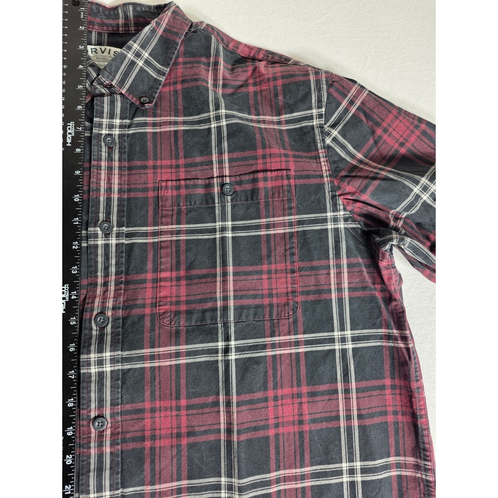 Orvis Mens XL Shirt Classic Collection Plaid Long Sleeve Button Down Red Black - Picture 4 of 14